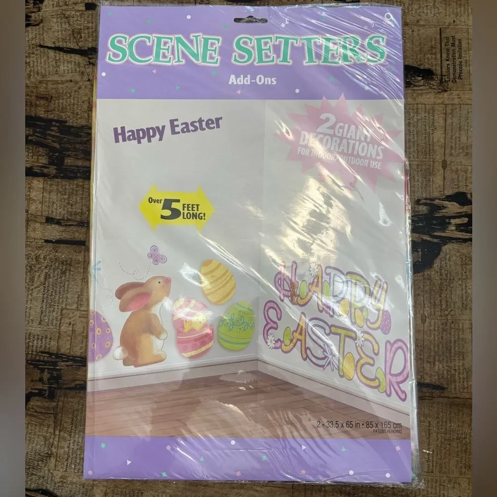 Scene Setters Happy Easter Wall Decorations Add Ons Giant Bunny Eggs 5 Ft